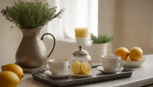 Un ambiente cálido y acogedor con algunas ramitas de hierbas frescas