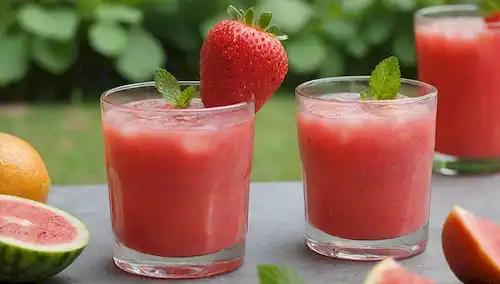 vasos helados con líquidos coloridos