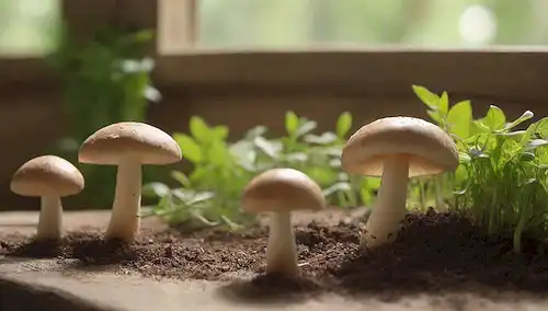 hongos que crecen desde suelos tercos