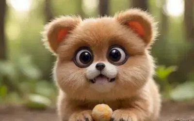 Un disparo de cerca de una mascota potorojos suave