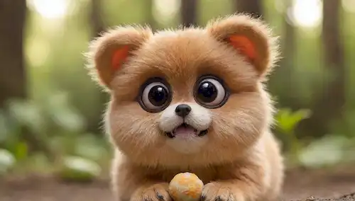 Un disparo de cerca de una mascota potorojos suave