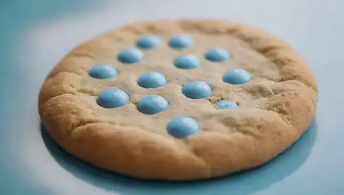 Una dulce galleta crujiente con un débil gas azul escapando de ella