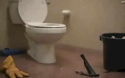 Un lavabo obstruido con agua rebosante