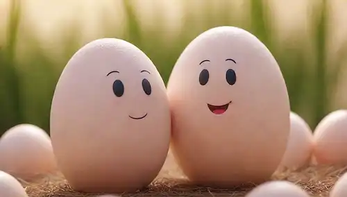 ilustración 3D de pareja feliz abrazando, células de esperma nadando cerca del óvulo, brillo sutil alrededor de ellos, colores suaves, texturas naturales como madera o plantas en fondo