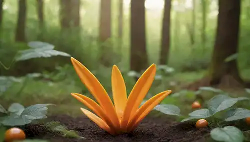 Una planta vibrante de color naranja con una textura depilada