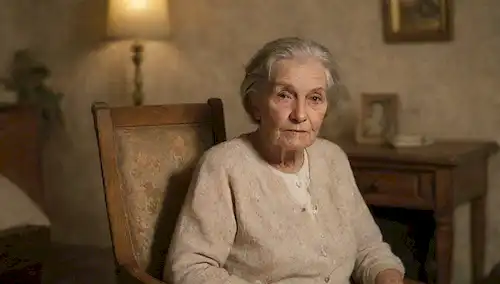 Mujer de edad con expresión suave