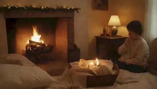 Una acogedora habitación con una chimenea de crack