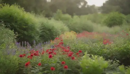 Un ambiente vibrante y natural con un frondoso fondo de vegetación