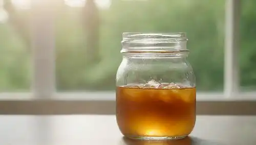 Jarra de vidrio 3D con filtro, suave luz, curvas suaves, refrescante bebida, fondo tranquilo, posiblemente unos pocos cubos de hielo, sombras sutiles, reflejos mínimos, ambiente sereno