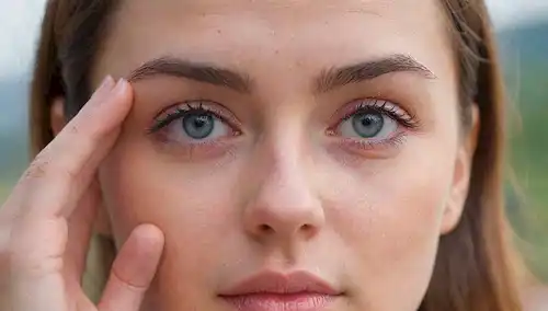 Una cálida y acogedora ilustración de una persona frotando suavemente los ojos con suaves golpes