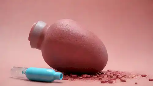 ilustración 3D de un hígado con tubos obstruidos, un filtro roto y sustancias tóxicas que lo rodean; una mano agarrando una botella de píldoras o suplementos con un símbolo rojo X; un fondo con un gradiente sutil de colores sucios para transportar la contaminación; un ligero toque de hígado que se repara en la distancia
