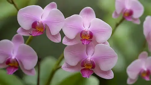 Orquídeas delicadas con colores vibrantes