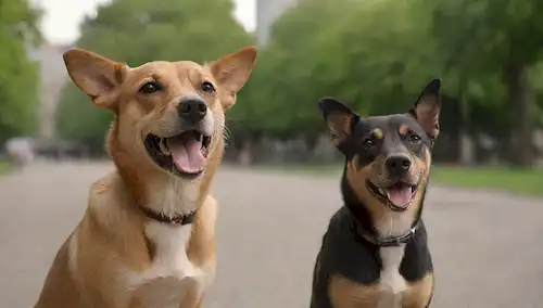 Caras caninas con diferentes expresiones