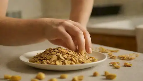 Un plato de pipas de girasol con unas cuantas semillas rotas o agrietadas