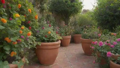 Viñas con flores coloridas