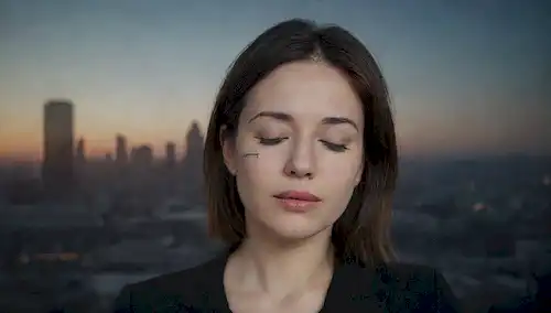 Una persona se enfrenta con ojos cerrados