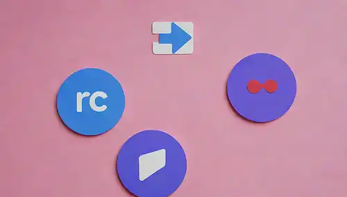 3-4 iconos o logotipos que representan instituciones financieras, como un círculo con una flecha para Revolut, una letra N estilizada para N26, y una pieza de rompecabezas para Wise, todo superpuesto o entrelazado, en un fondo de color brillante