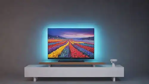 2023 Modelos de TV, pantallas brillantes, logotipos coloridos de Xiaomi y TCL, diseños elegantes, minimalismo futurista, luces brillantes, filas de botones y puertos, soportes elegantes, múltiples tamaños de pantalla, colores vibrantes, fuentes atrevidas, embalaje minimalista