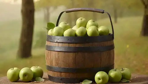 Un barril de madera rústica con mango de metal