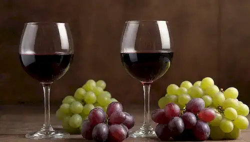 2-4 vasos de vino con diferentes variedades